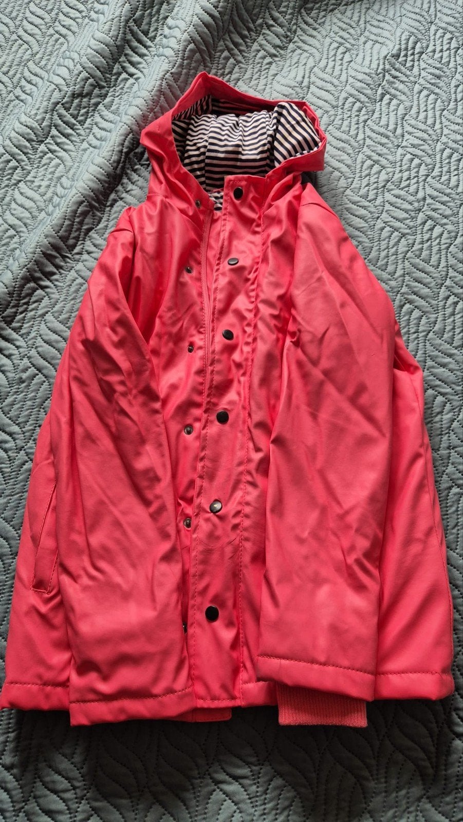 Roze regenjas met gestreepte voering - HEMA, Gebruikt, Meisje, Ophalen of Verzenden, HEMA