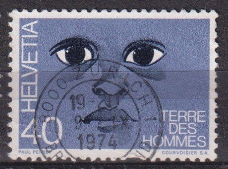Zwitserland 1974 Terre Des Hommes Kinderbescherming, Verzenden, Gestempeld, Overige thema's