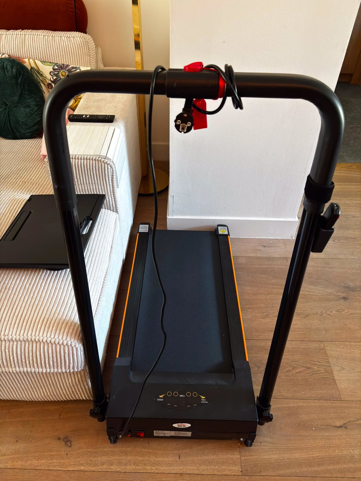 Compacte walkingpad/loopband met beugel en afstandsbediening, Sport en Fitness, Fitnessapparatuur, Ophalen, Zo goed als nieuw