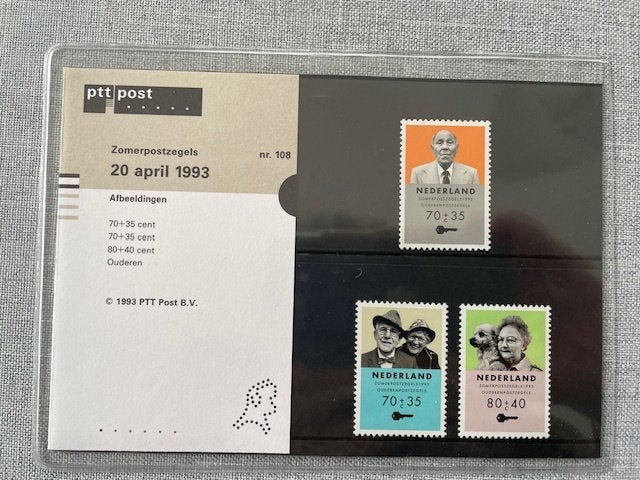 Postzegelmapje PZM108 Zomerzegels, ouderenzegels 1993, Ophalen of Verzenden, Postfris, Overige thema's