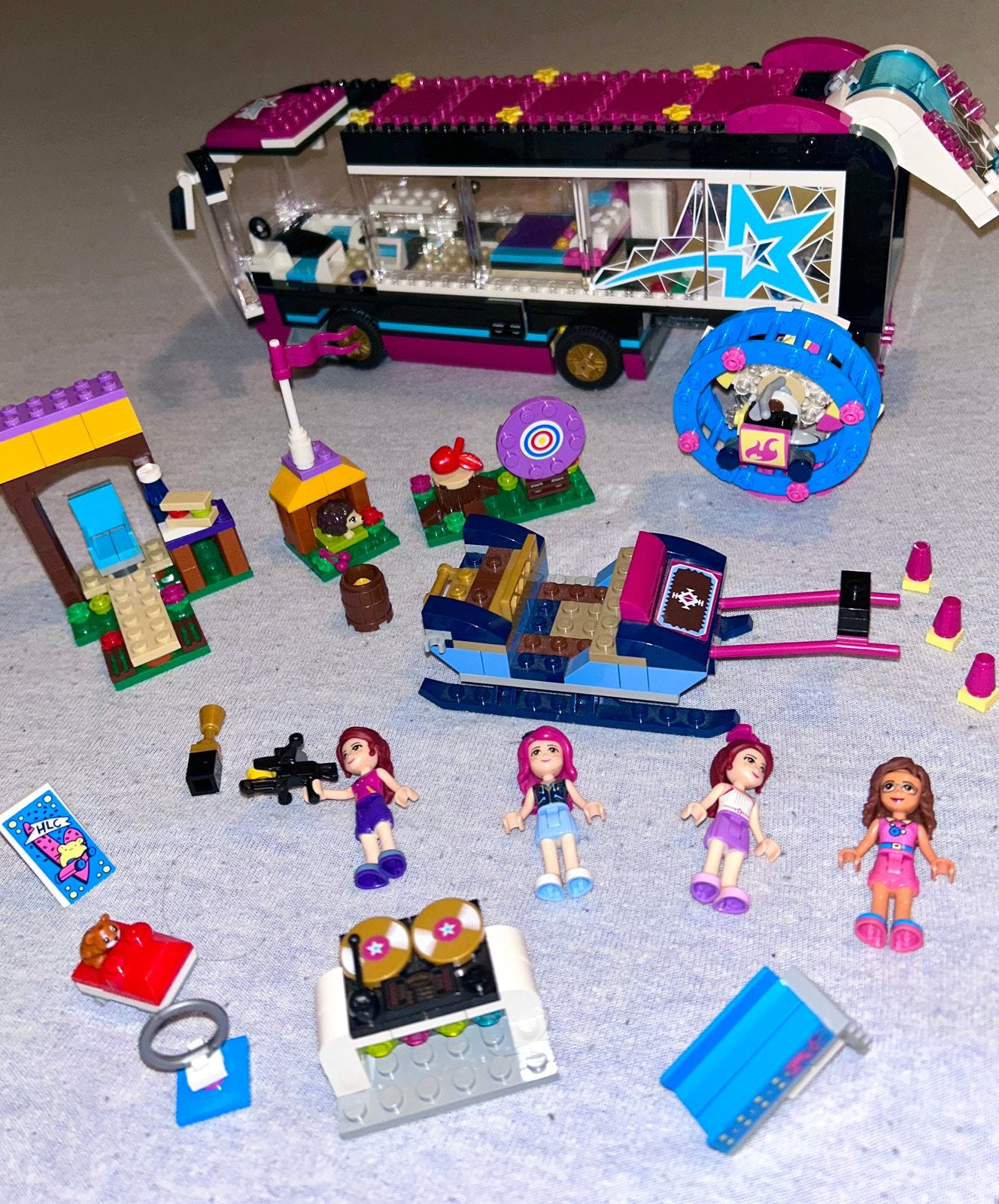 Lego mix -2 Friends 4 sets onderdelen dieren Popster bus, Ophalen of Verzenden, Zo goed als nieuw