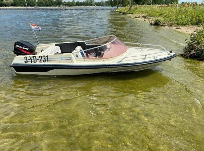 Placecom 360 speedboot + Mercury 20 PK + Marlin trailer, Ophalen, Zo goed als nieuw, Buitenboordmotor