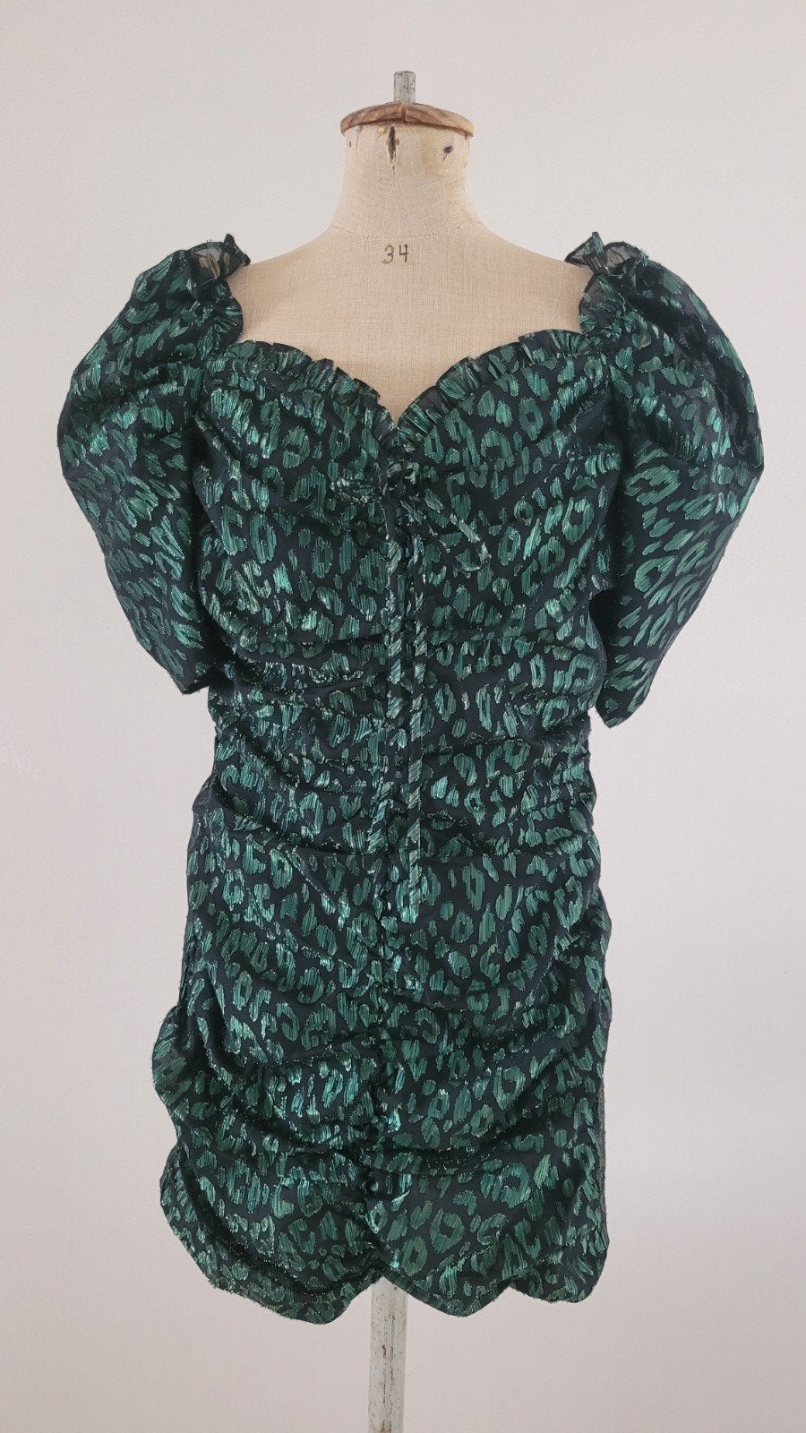 Glamorous Collection Groene Mini Jurk met Luipaardprint mt, Kleding | Dames, Maat 38/40 (M), Glamorous Collection, Nieuw, Ophalen of Verzenden