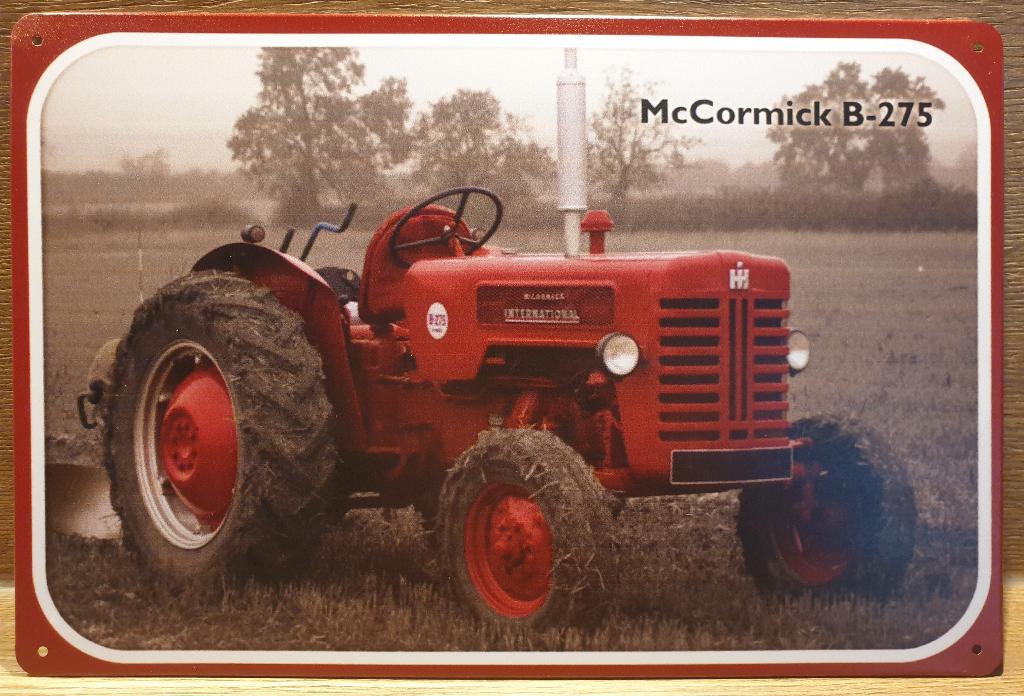 Mc Cormick B-275 tractor reclamebord van metaal wandbord, Ophalen of Verzenden, Nieuw, Auto's