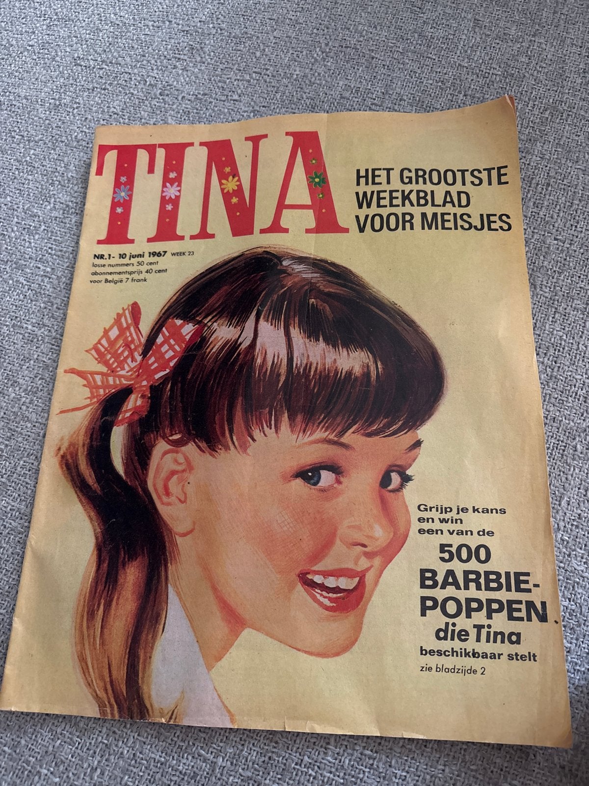 Tina weekblad voor meisjes nr. 1, 10 juni 1967 - Eerste numm, Ophalen of Verzenden, Gelezen, Damesbladen