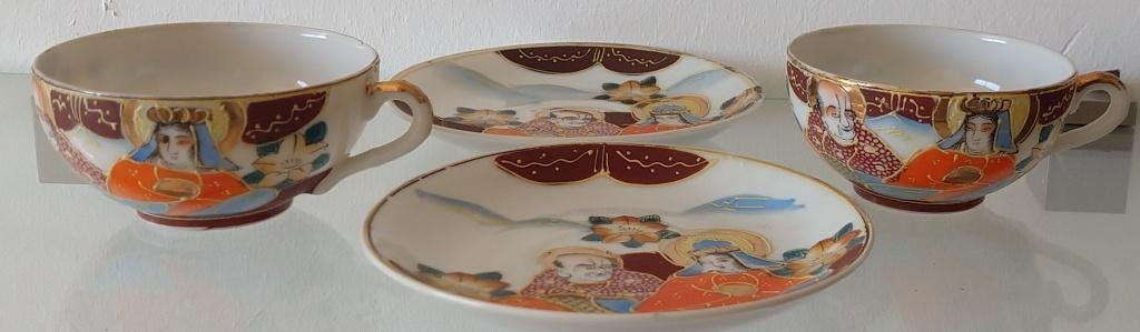 Japans porseleinen Lithofaan Geisha kop/schotels, volgnr 12, Antiek en Kunst, Ophalen of Verzenden