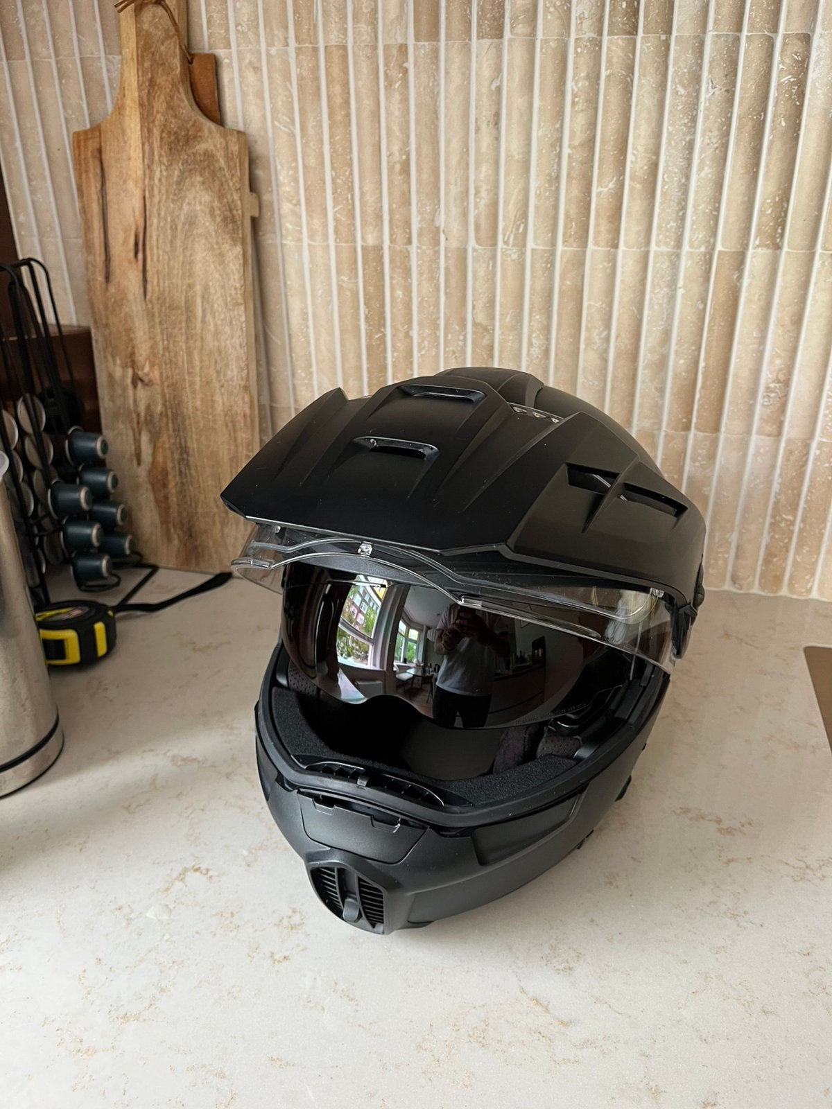 Schuberth E1 motorhelm met Sena SC10UA, Overige merken, Systeemhelm, Dames, Ophalen of Verzenden