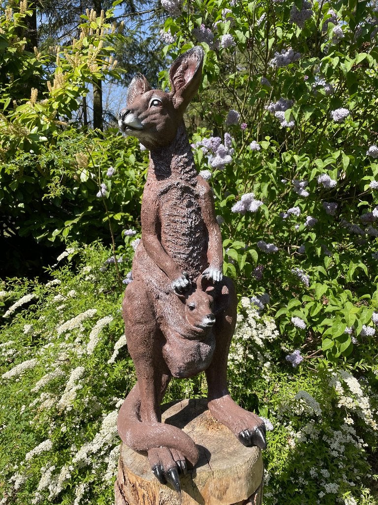 Beeld Kangoeroe tuin, vijver, boerderij, dierentuin 90cm, Ophalen, Nieuw, Kunststof, Dierenbeeld