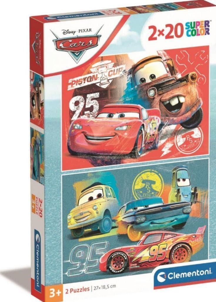 Disney Cars 2 in 1 Puzzel - 2 x 20 st - Clementoni Legpuzzel, Ophalen of Verzenden, Meer dan 50 stukjes, Nieuw, 2 tot 4 jaar