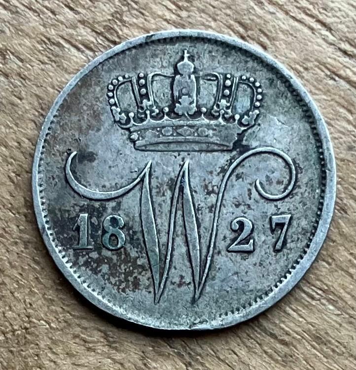 10 cent 1827 Utrecht Willem I, Ophalen, Zilver, 10 cent, Koning Willem I