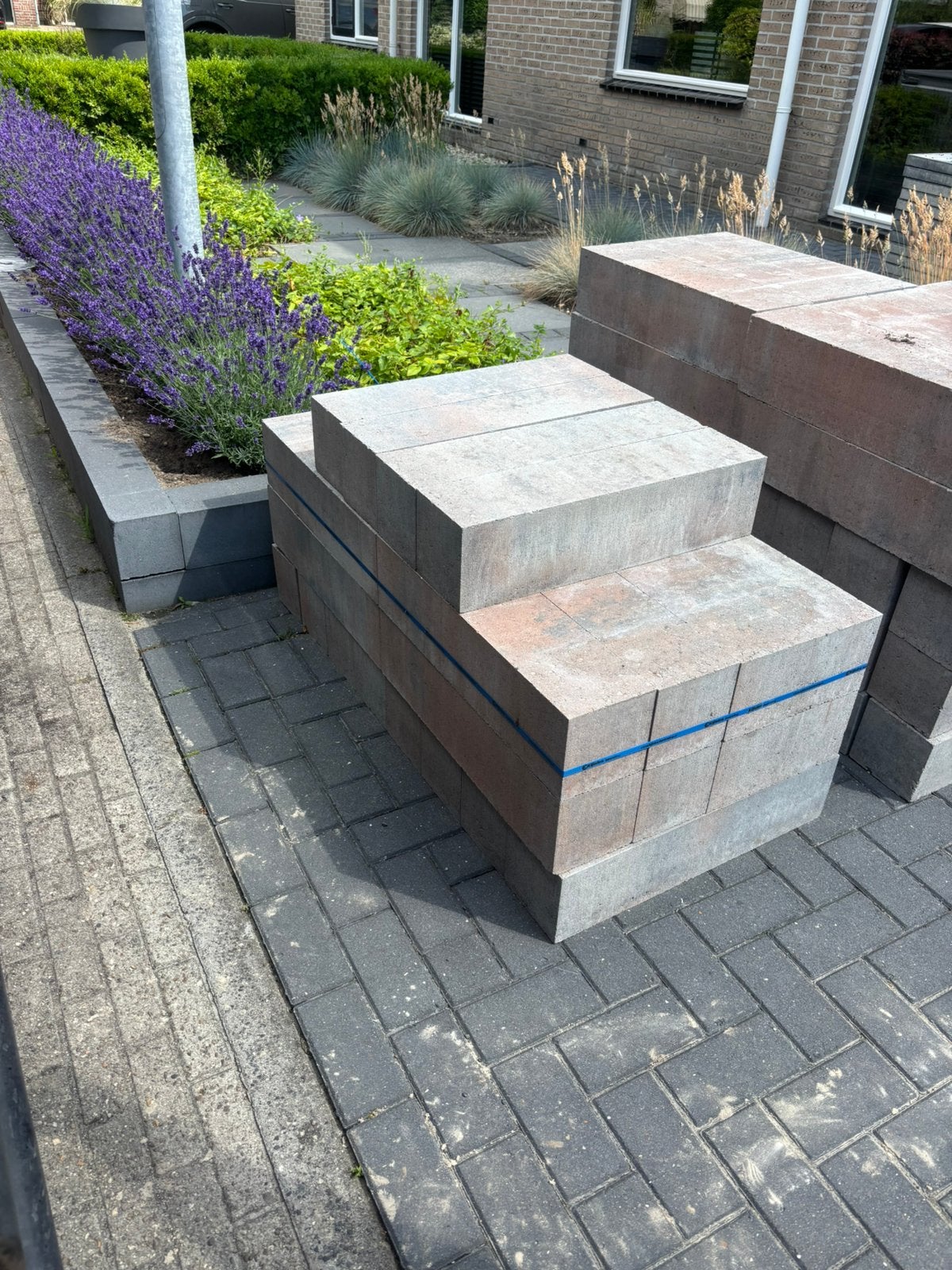 Linea blokken tricolore 60x15x15, 40 stuks, Nieuw, Ophalen of Verzenden, Minder dan 5 m², Beton