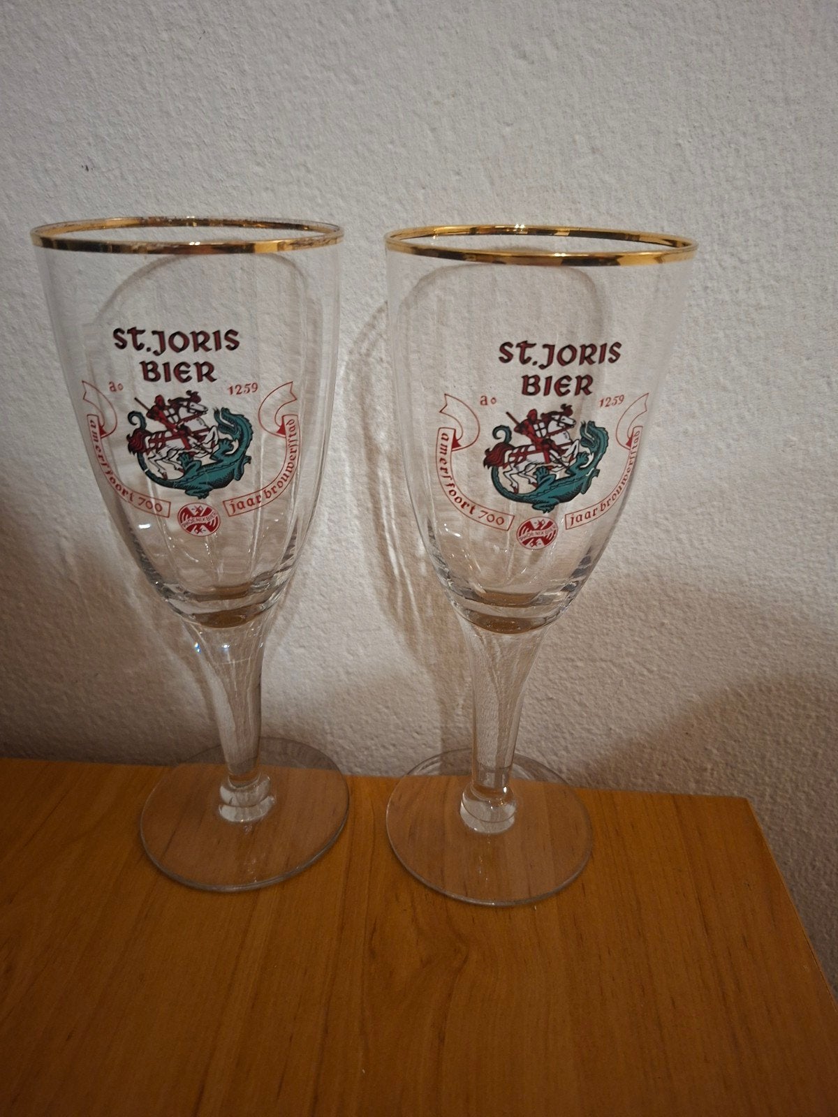 2x bierglas St. Jorisbier, Antiek en Kunst, Ophalen of Verzenden