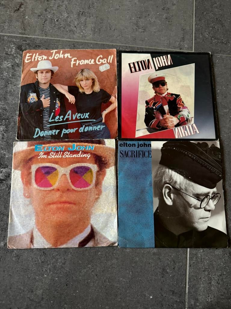 Elton John – 4 originele singles, Gebruikt, 7 inch, Single, Ophalen of Verzenden