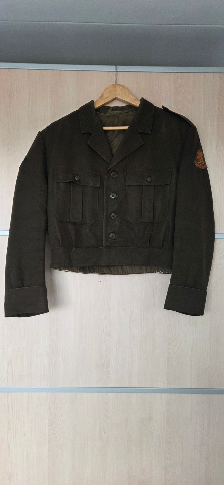 Vintage Militair Uniform Jasje - Landmacht 1965 Maat 52½, Ophalen of Verzenden, Landmacht, Overige gebieden, Kleding of Schoenen