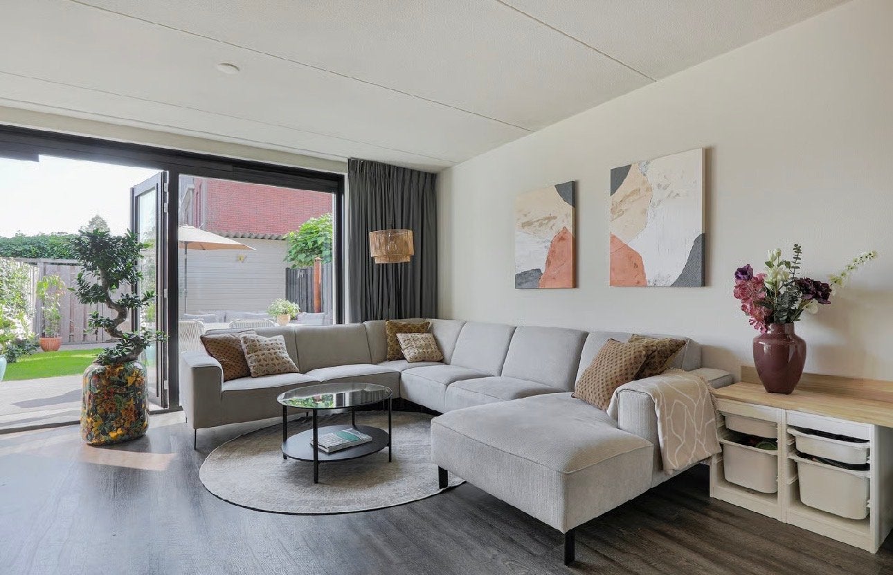 U-bank Toronto Mito beige - Ruime hoekbank 340cmx264cm, Ophalen, Hoekbank, 300 cm of meer, Zo goed als nieuw