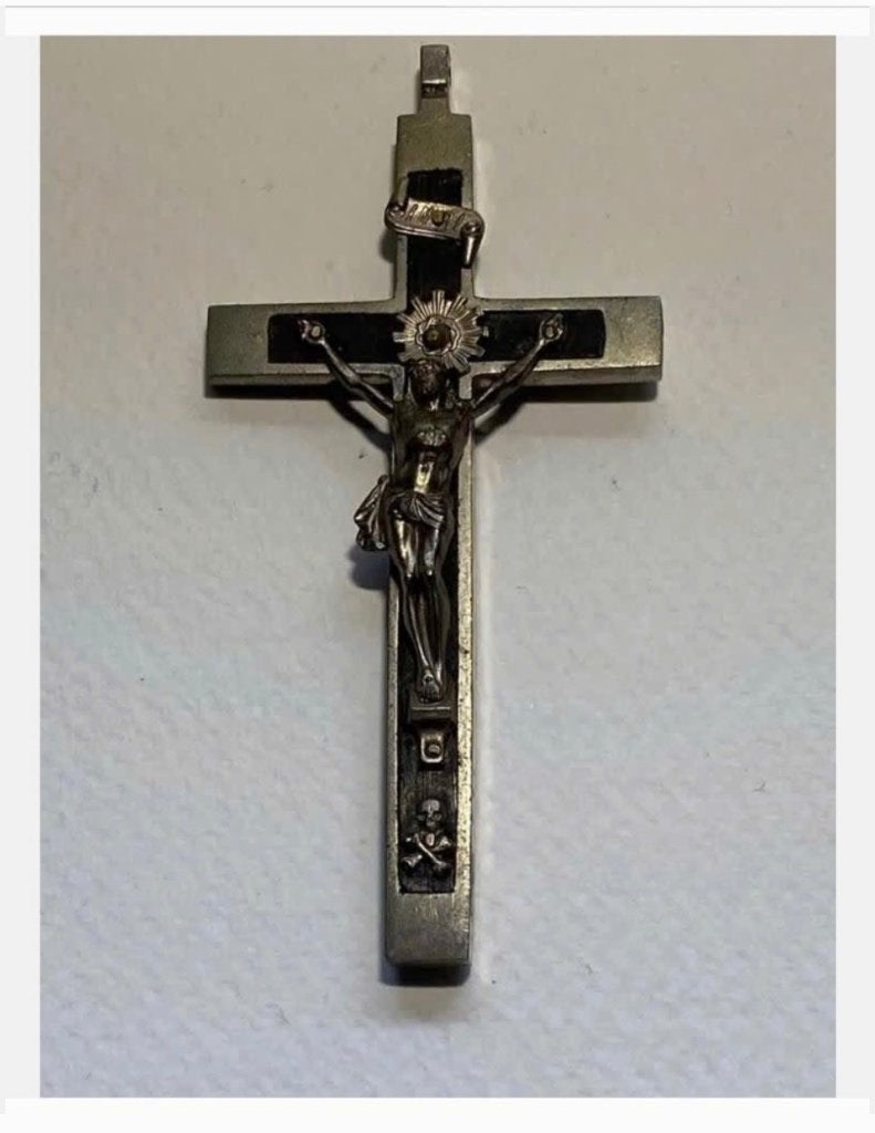Antiek religieus kruis, hanger of voor aan de muur, Antiek en Kunst, Ophalen of Verzenden