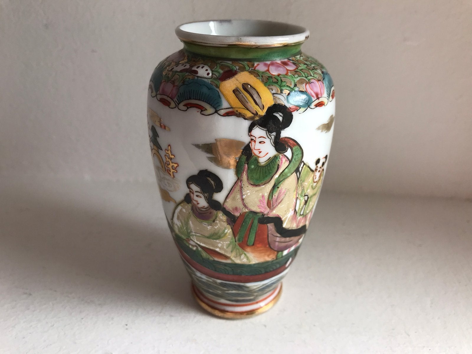 Satsuma vaasje Japan porselein, Ophalen of Verzenden