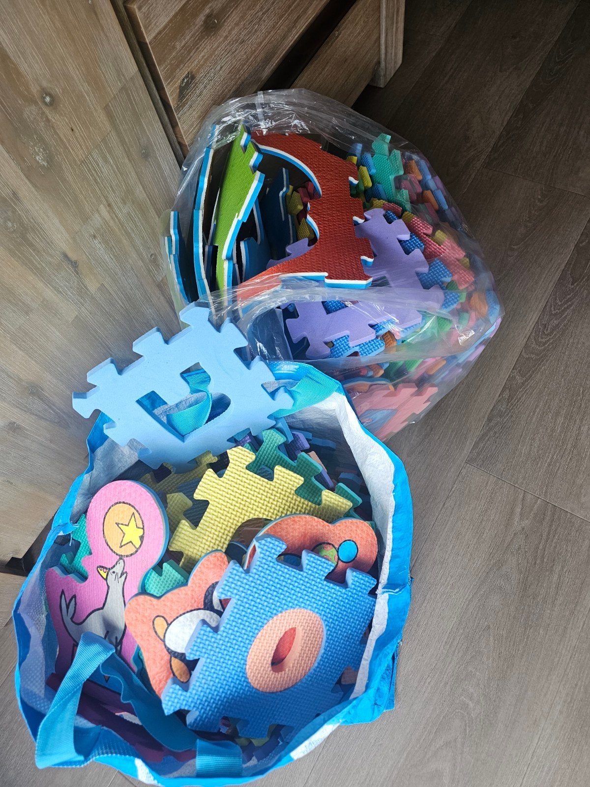 Grote zak met schuimrubberen puzzelmatten voor kinderen, Ophalen, Gebruikt, Overige typen