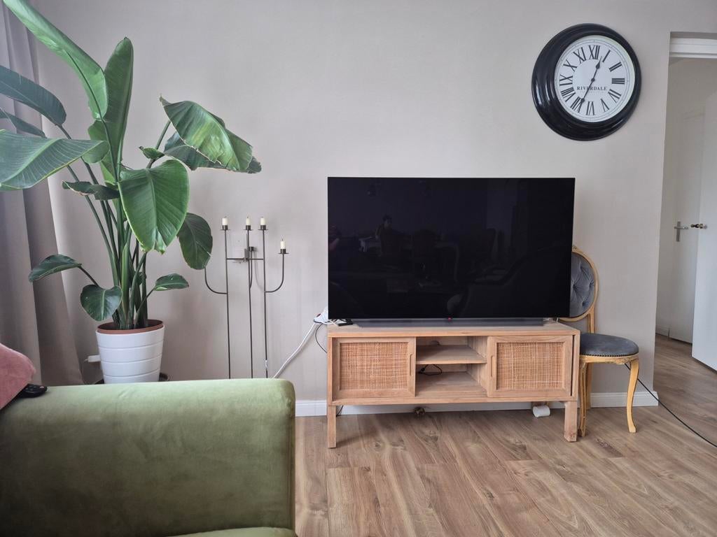 Tv kast webbing hout rotan van de Leenbakker, Ophalen, Zo goed als nieuw, 25 tot 50 cm, Minder dan 100 cm