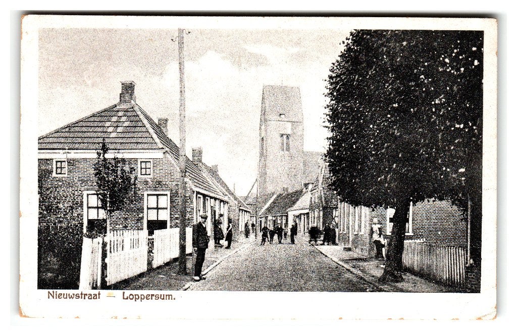 Loppersum, Nieuwstraat, Verzenden, 1920 tot 1940, Gelopen, Groningen