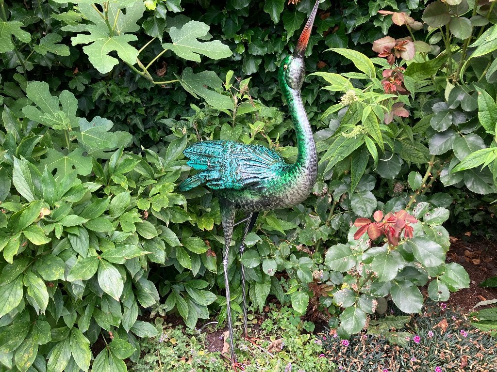 Metalen kraanvogel Sculptuur, Dierenbeeld, Nieuw, Ophalen of Verzenden, Nvt