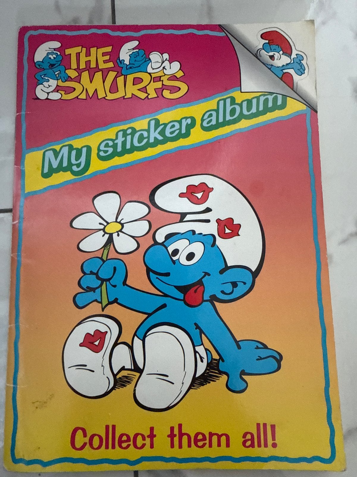 Vintage Smurfen Sticker Album met diverse stickers, Ophalen of Verzenden, Gebruikt, Strip of Tekenfilm