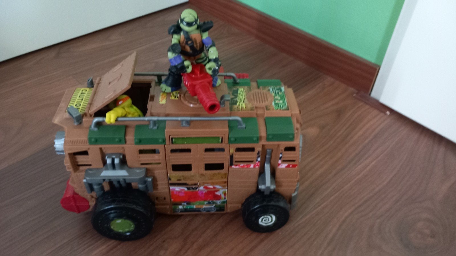 Ninja Turtles voertuig met 2 figuren, Ophalen of Verzenden, Gebruikt