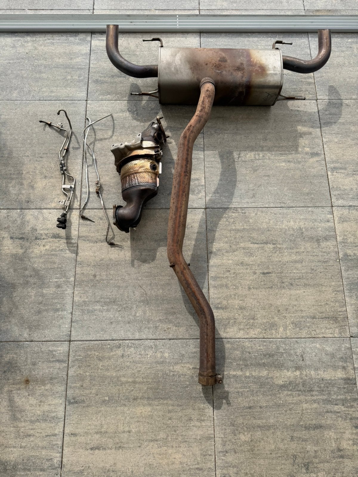 Alfa Romeo Giulia 2.0 (2020) originele downpipe + einddemper, Auto-onderdelen, Uitlaatsystemen, Ophalen, Gebruikt, Alfa Romeo