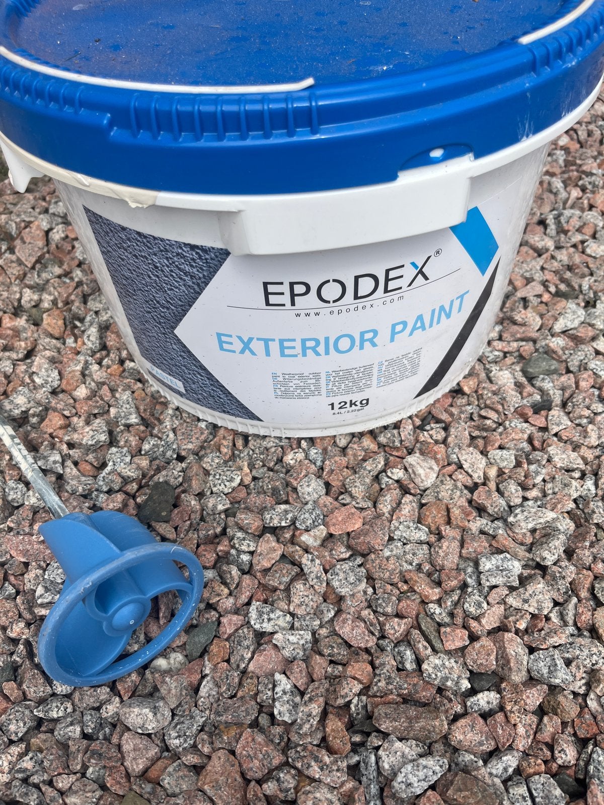 Epodex Buitenverf Beige/Gebroken Wit - 90m2 over, Doe-het-zelf en Verbouw, Schildersmaterialen, Zo goed als nieuw, Overige typen