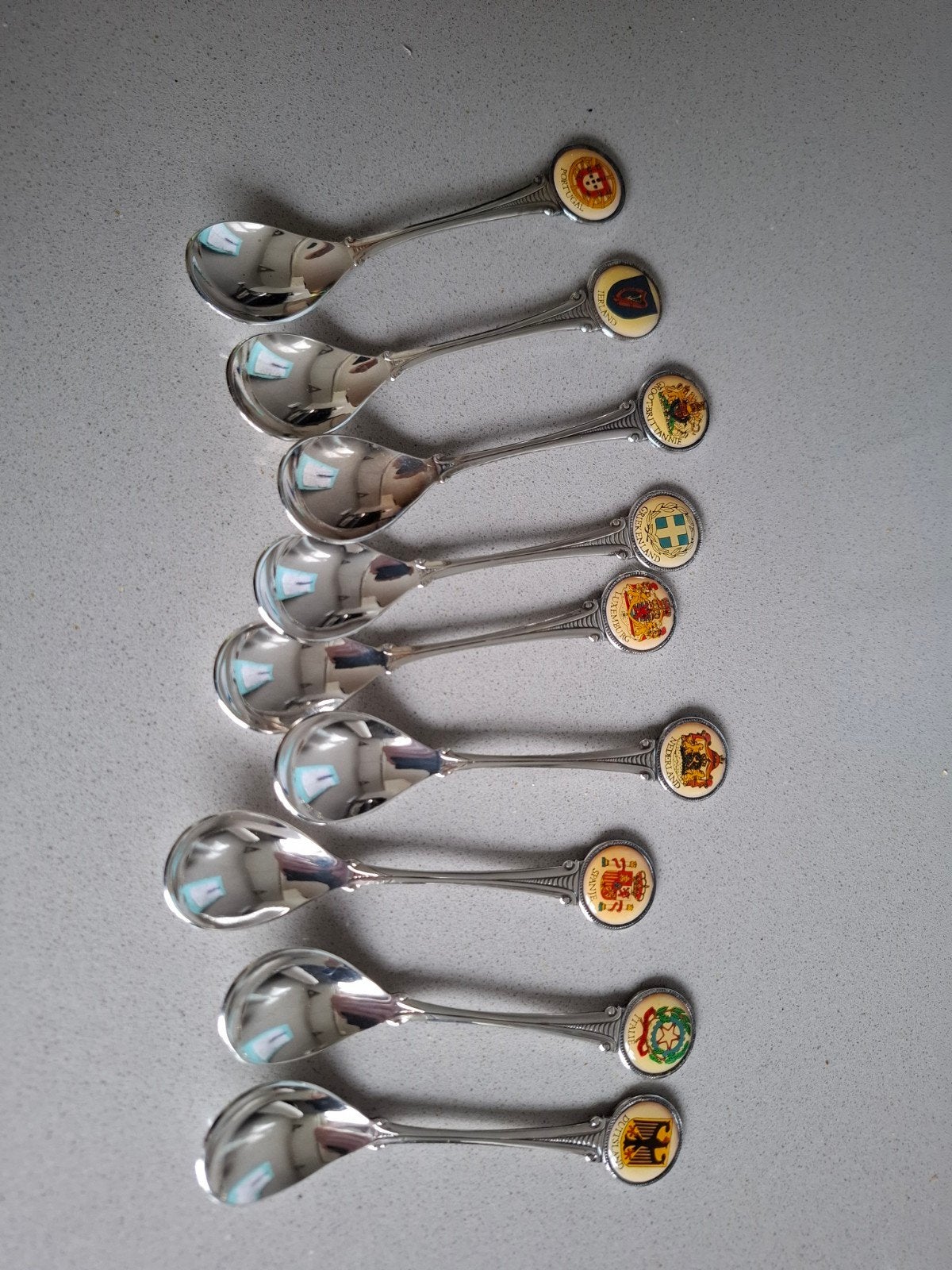 Vintage H.C.U. (H.C. Urk) theelepels met wapens, Antiek en Kunst, Antiek | Bestek, Ophalen of Verzenden