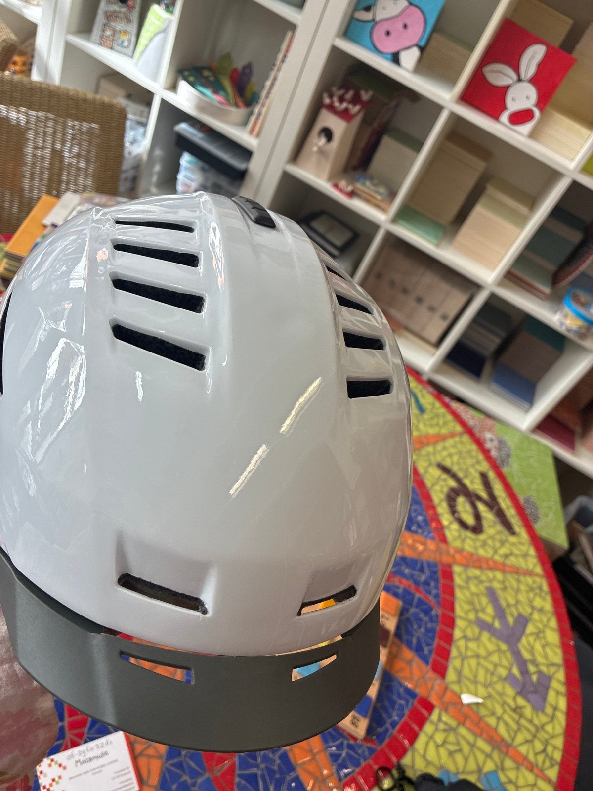 Witte skihelm - Zo goed als nieuw, Ophalen of Verzenden, Zo goed als nieuw, M, Dame