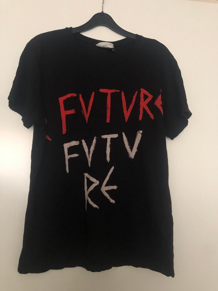 Gucci T-shirt Zwart Maat XL - Fvtur Fvtvre Print, Ophalen of Verzenden, Zo goed als nieuw, Maat 56/58 (XL), Zwart