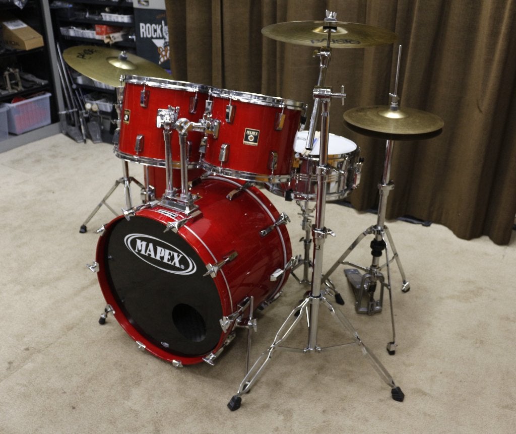 drumstel: mapex maple rood 22/12/13/16/14sn bekkenset, Gebruikt, Jouwdrumstel@gmail.com, Ophalen, Overige merken