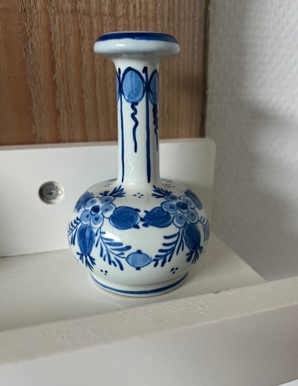 Oud Delfts Blauw vaasje, PZH Gouda, handbeschilderd, Antiek en Kunst, Ophalen of Verzenden