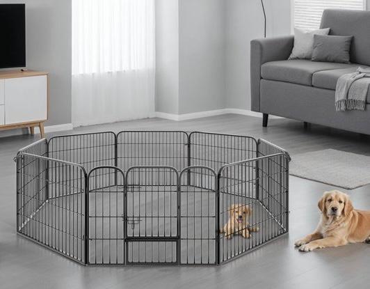 Puppy en hondenren 60x80 8 panelen, Ophalen, Zo goed als nieuw, 110 cm of meer, Minder dan 65 cm