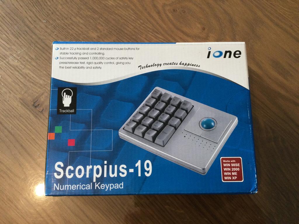 Scorpius-19 numeriek toetsenbord met trackball muis, Computers en Software, IOne Scorpius-19, Nieuw, Numeriek, Ophalen of Verzenden