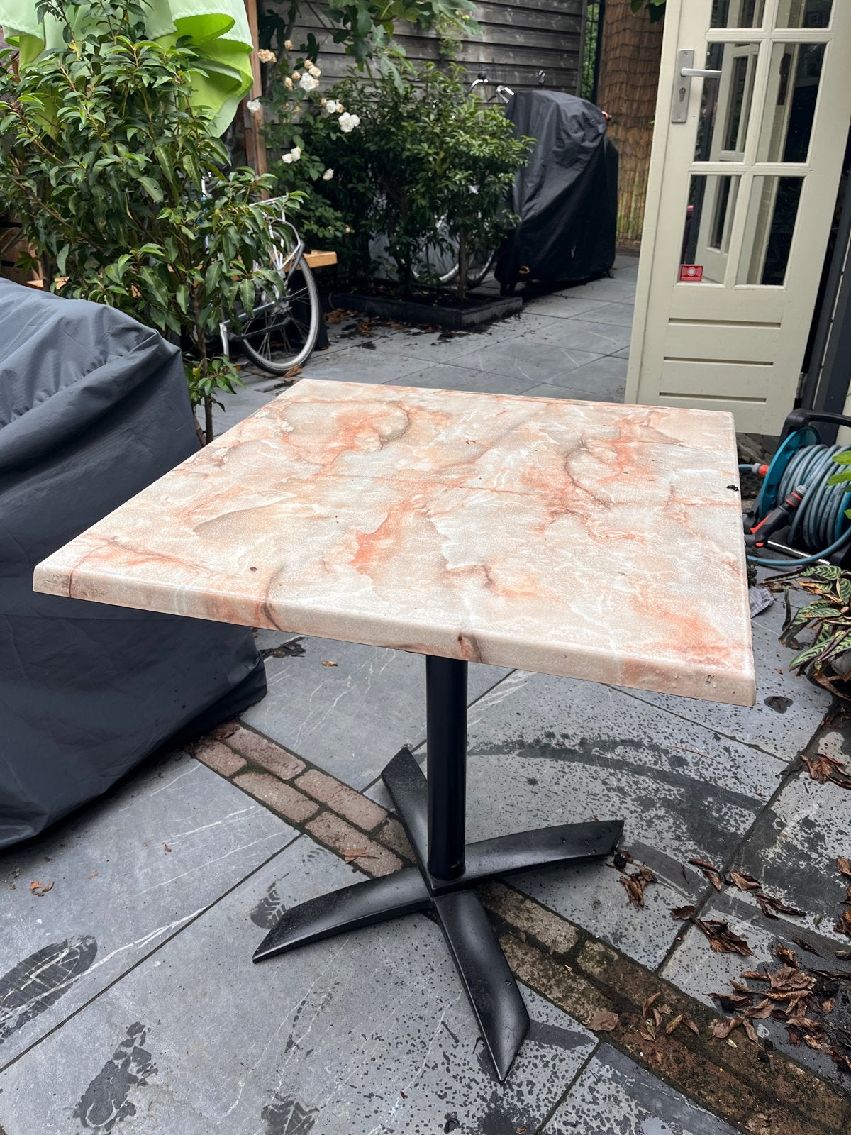 Bistrotafel inklapbaar, Huis en Inrichting, Tafels | Eettafels, Ophalen, Gebruikt, Vierkant, Tot twee personen