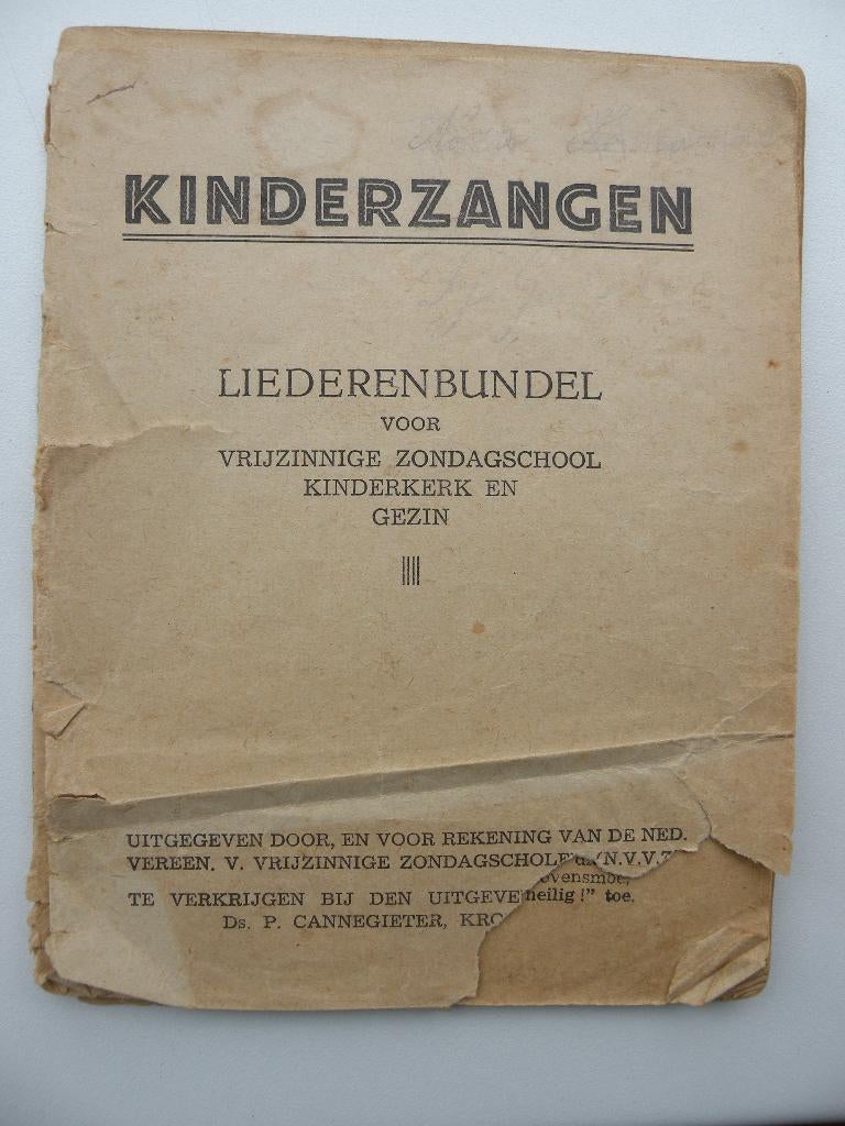 Antiek! Zangbundel Vrijzinnige Zondagsschool Kinderkerk, Gebruikt, Zang, Ophalen of Verzenden, Artiest of Componist