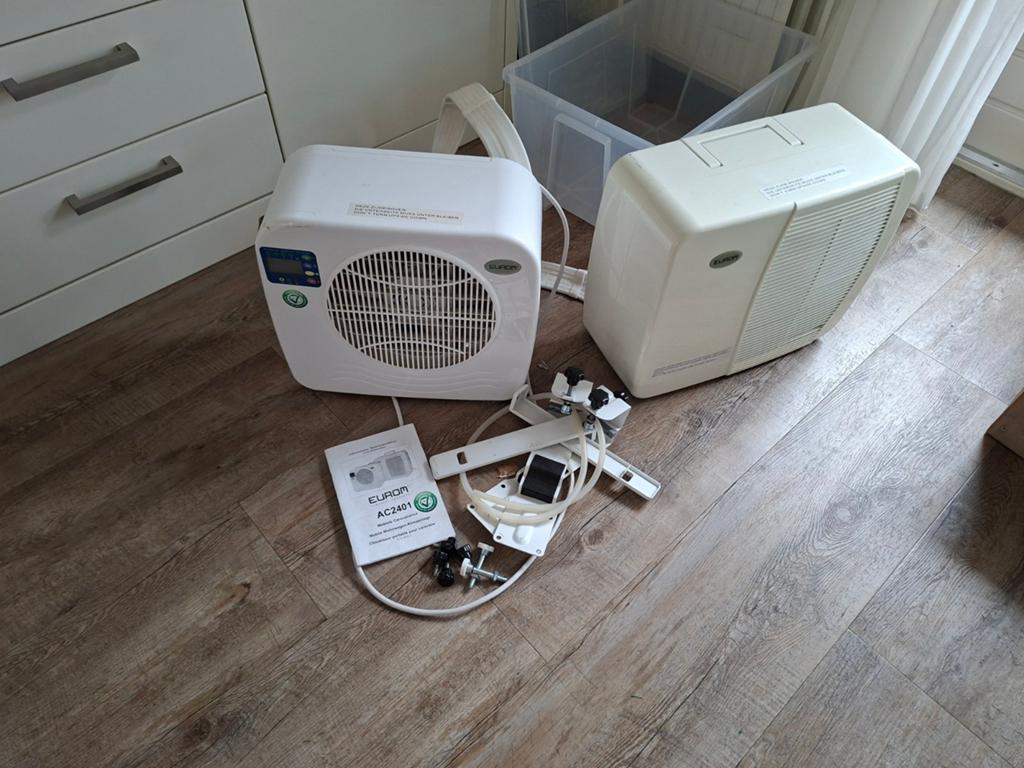 Eurom AC2401 Mobiele Airco voor Caravan/Camper met Boekje, Gebruikt, Minder dan 60 m³, Ophalen of Verzenden, Koelen en Ontvochtigen