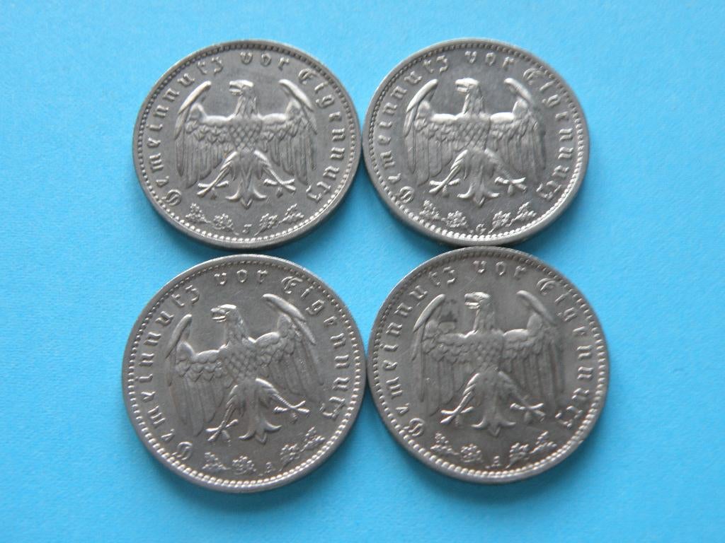 Duitsland 4 x 1 Reichsmark 1934 en 1935, Verzenden, Duitsland, Setje
