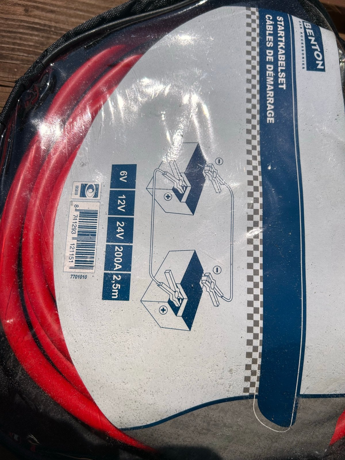 Benton Startkabels 6V/12V/24V 200A 2.5m, Ophalen of Verzenden, Zo goed als nieuw