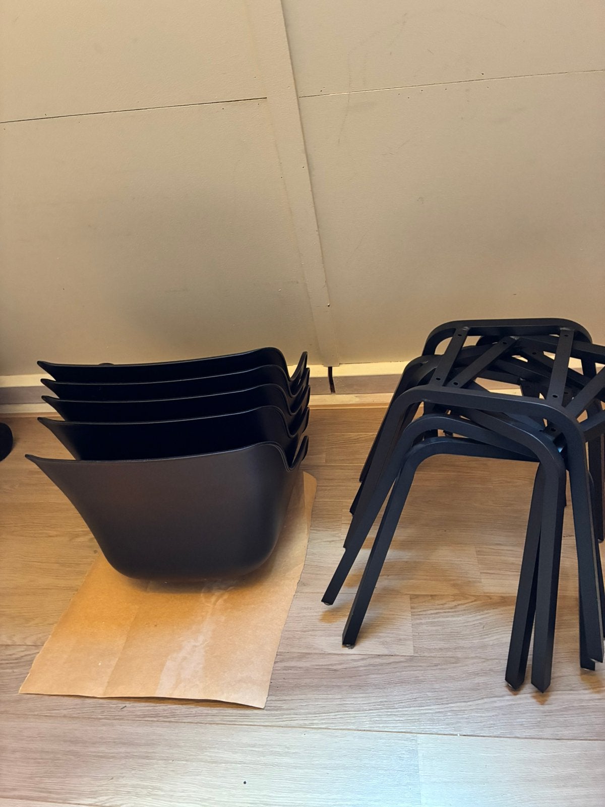 Kunststof zwarte kuipstoelen, Ophalen, Overige materialen, Zwart, Kuip