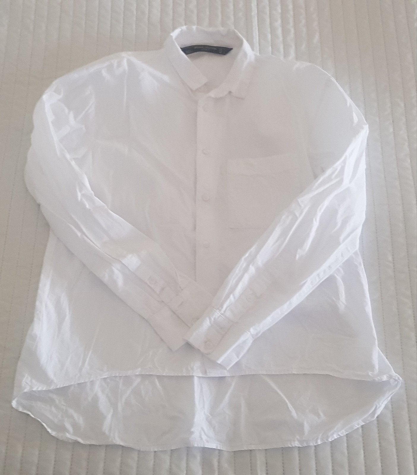 Zara basic blouse wit maat s blousen dames kleding blousje, Verzenden, Zo goed als nieuw, Maat 36 (S), Wit