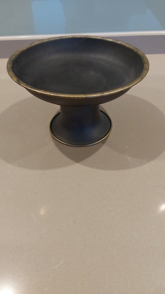 Licht metalen , zwart / grijs etagere ,met bronzen rand, Huis en Inrichting, Woonaccessoires | Etagères, Ophalen of Verzenden