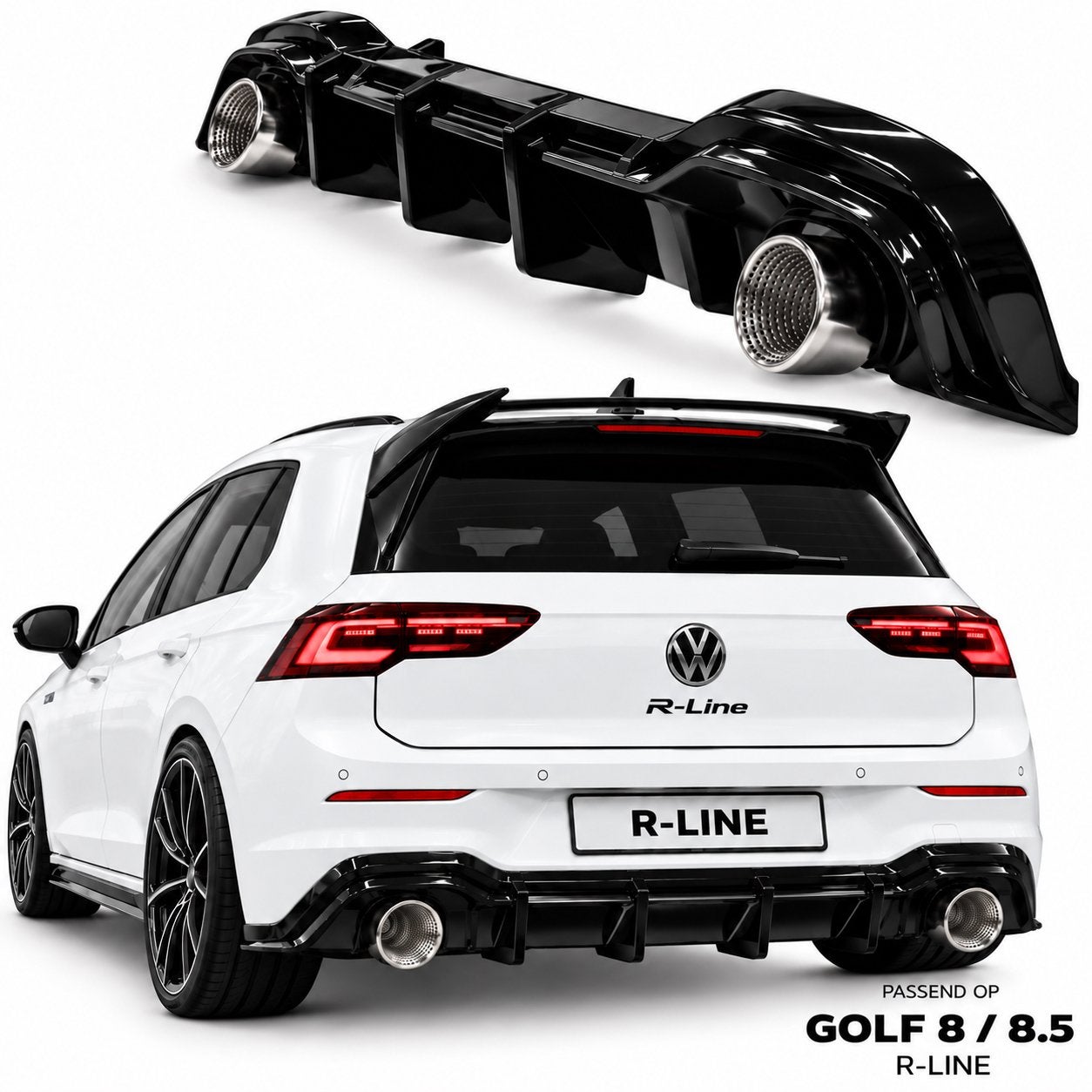 Golf 8 8.5 agressieve maxton diffuser gte gtd r line, Auto diversen, Ophalen of Verzenden