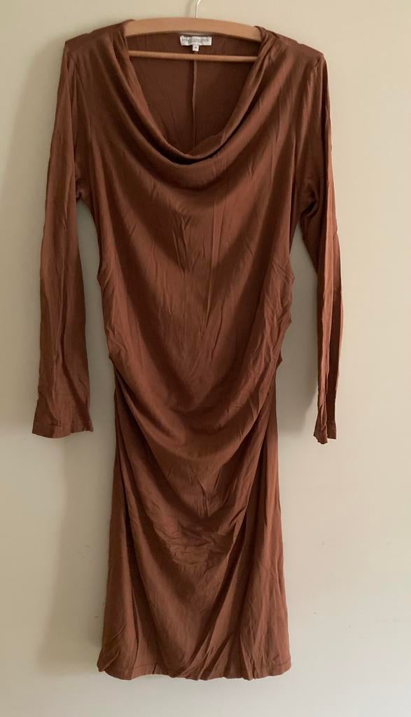 First Choice cognac jurk 46, Kleding | Dames, Bruin, Maat 46/48 (XL) of groter, Ophalen of Verzenden, Gedragen