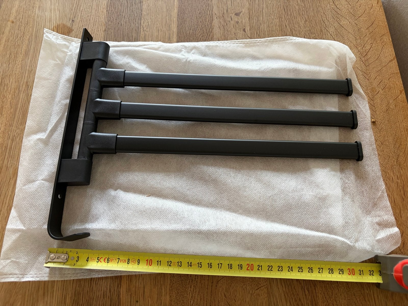 Handdoekrek met 3 armen, draaibar wandbeugel, Ophalen of Verzenden, Nieuw, Zwart, Metaal