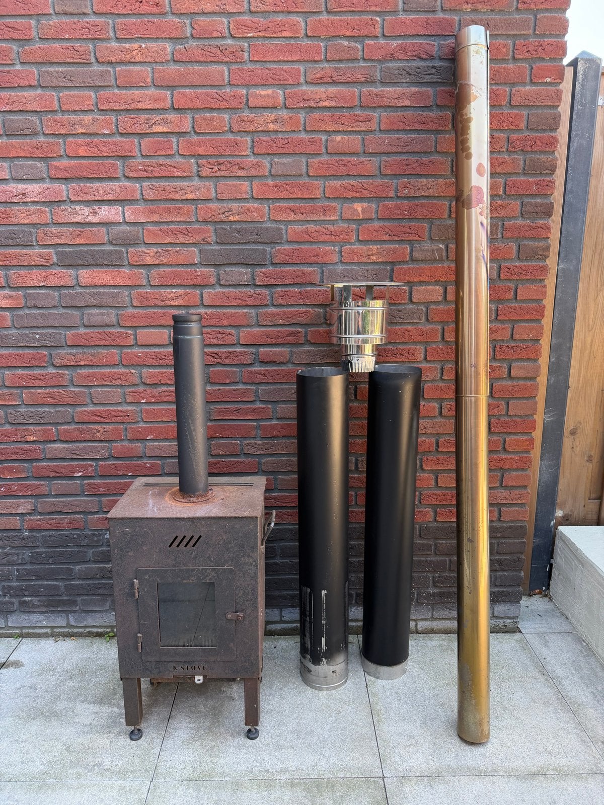 K-Stove pelletkachel met afvoerpijpen, Ophalen, Gebruikt, Pelletkachel, Vrijstaand
