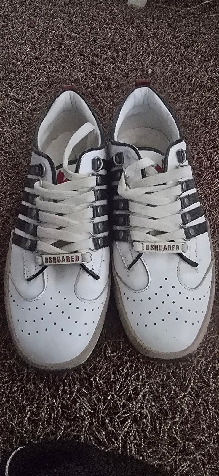 Dsquared2 Sneakers - Wit met Zwarte Strepen, Ophalen of Verzenden, Gedragen, Wit