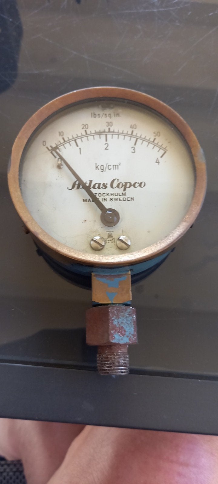 MOOI GAVE ATLAS COPCO MANOMETER  IN WERKENDE STAAT, Ophalen of Verzenden